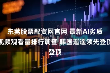 东莞股票配资网官网 最新AI劣质视频观看量排行调查 韩国遥遥领先登顶